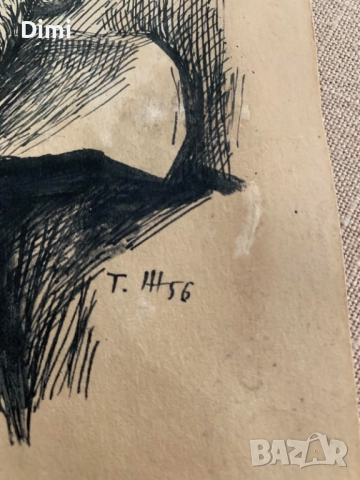 ТЕНЬО ЖЕЛЕВ рисунка туш Галилео Галилей, снимка 3 - Картини - 52858836