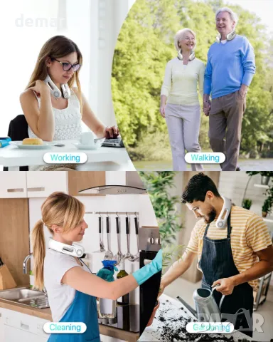 Вентилатор за врат: Портативен с 5200mAh батерия, снимка 8 - Други - 49796064