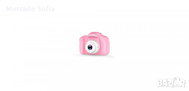 Дигитален детски фотоапарат, За снимки и видео, слот за SD карта, игри, Розов