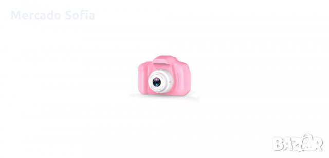 Дигитален детски фотоапарат, За снимки и видео, слот за SD карта, игри, Розов