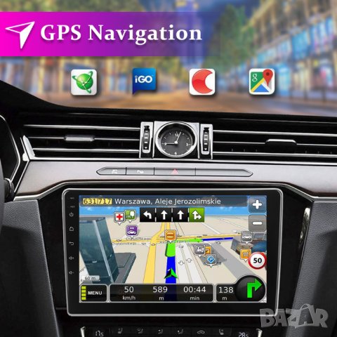 Мултимедия, за кола, плеър, Двоен дин, за автомобил, Android, навигация, универсална 9 10 инча екран, снимка 3 - Аксесоари и консумативи - 32625343