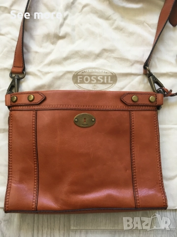 FOSSIL чанта естествена кожа, снимка 5 - Чанти - 52389059