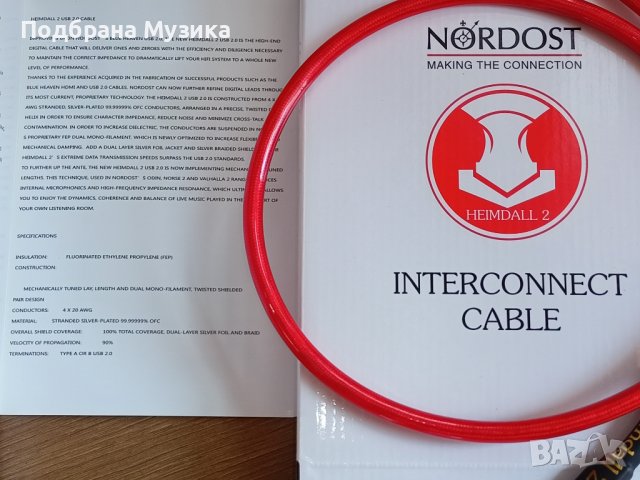 NORDOST Heimdall 2 USB 1.0m USA, снимка 4 - Ресийвъри, усилватели, смесителни пултове - 40343459