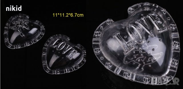 Love сърце Поликарбонатна отливка калъп шоколадово молд за шоколад Шоколадова черупка торта украса