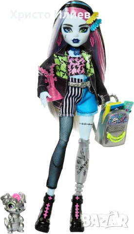 Кукла Monster High Frankie Stein Франки Щайн с домашен любимец и аксесоари