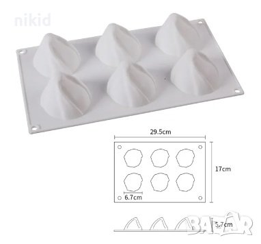 3D Коледна шапка  6 шапки силиконов молд форма фондан гипс шоколад , снимка 2 - Форми - 43132728