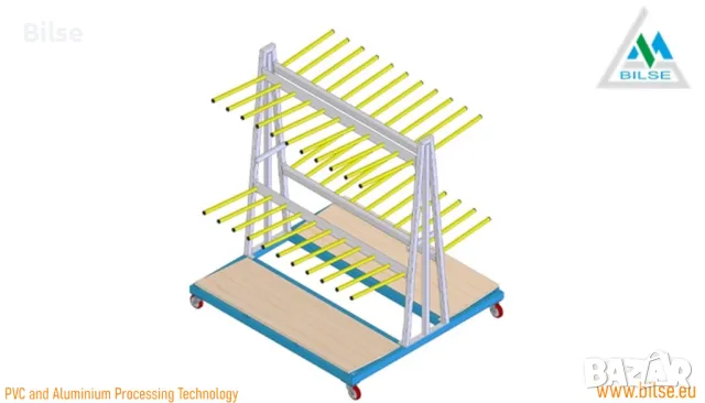 Количка за съхранение на профили във вертикално положение, снимка 2 - Други машини и части - 47699636