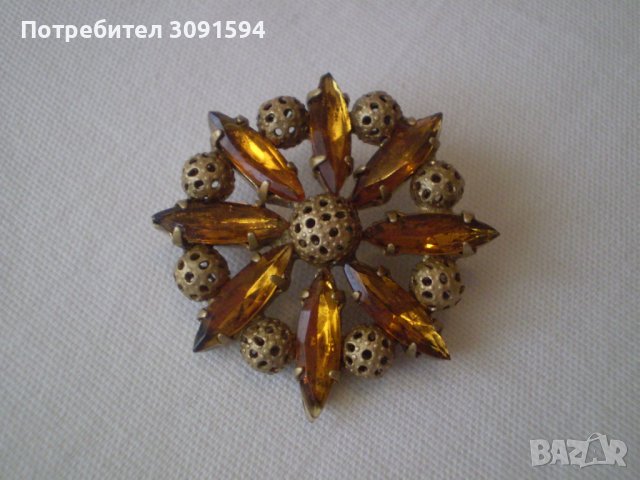 Старинна брошка - бижу Чехословакия, снимка 4 - Антикварни и старинни предмети - 39827215
