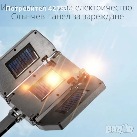 Интегрирана сгъваема соларна стенна лампа W796-9 с дистанционно управление, снимка 10 - Соларни лампи - 51147992