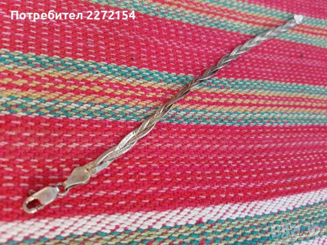 Сребърна гривна верижка , снимка 2 - Гривни - 51331727