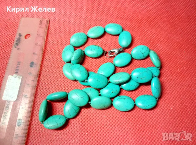 ШАРМАТЕН ТЮРКОАЗЕН РЕТРО АР ДЕКО СТИЛ ГЕРДАН КОЛИЕ 47274, снимка 6 - Колиета, медальони, синджири - 47309092