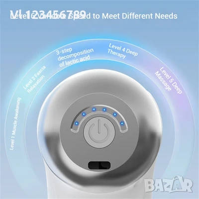 LM-130 Ръчен масажор  за дълбокотъканен масаж с 9 масажни глави 6 скорости тих, снимка 3 - Масажори - 52773934