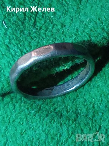 СТАР СРЕБЪРЕН ПРЪСТЕН ТИП МНОГОЪГЪЛНА ХАЛКА ОКСИДИРАНО СРЕБРО 925 РЪЧНА ВИНТИДЖ ИЗРАБОТКА 25185, снимка 11 - Пръстени - 34654816