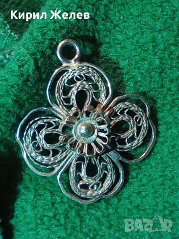 СТАРИННА ФИЛИГРАННА ПОСРЕБРЕНА МЕДНА ВИСУЛКА МЕДАЛЬОН ЧЕТИРИЛИСТНА ДЕТЕЛИНА РЪЧНА ИЗРАБОТКА 40092, снимка 16 - Антикварни и старинни предмети - 42855334