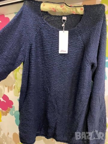 S.Oliver ново тъмно син дамски пуловер 46 размер