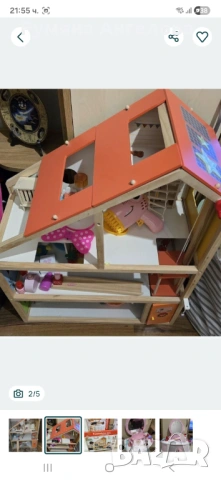 Дървена голяма детска къща, снимка 2 - Играчки за стая - 53387144