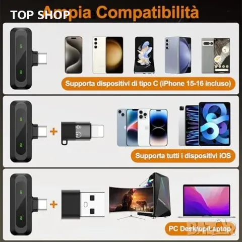 Нов Професионален безжичен микрофон с LED дисплей - iOS и Android, снимка 2 - Слушалки и портативни колонки - 49804765