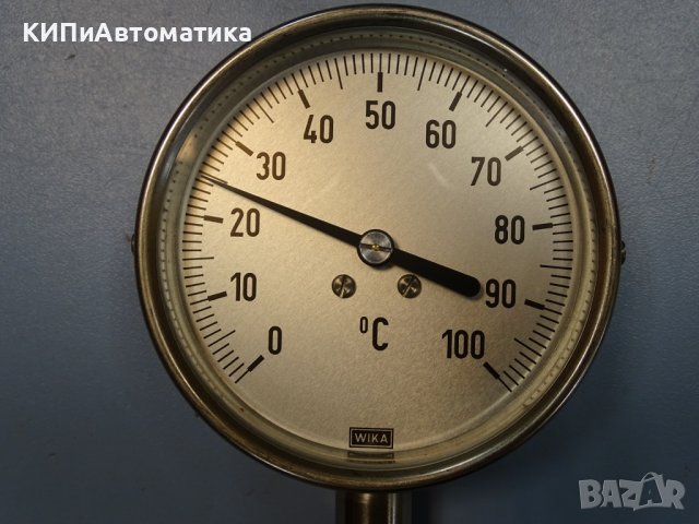 биметален термометър Wika thermometer ф100mm, 0/+100°C, -10/+150°C, L-400-500mm, снимка 3 - Резервни части за машини - 37104512