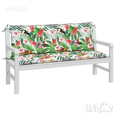 vidaXL Възглавници за градински пейки 2 бр шарени 150x50x7 см плат(SKU:361711), снимка 3 - Градински мебели, декорация  - 49181940