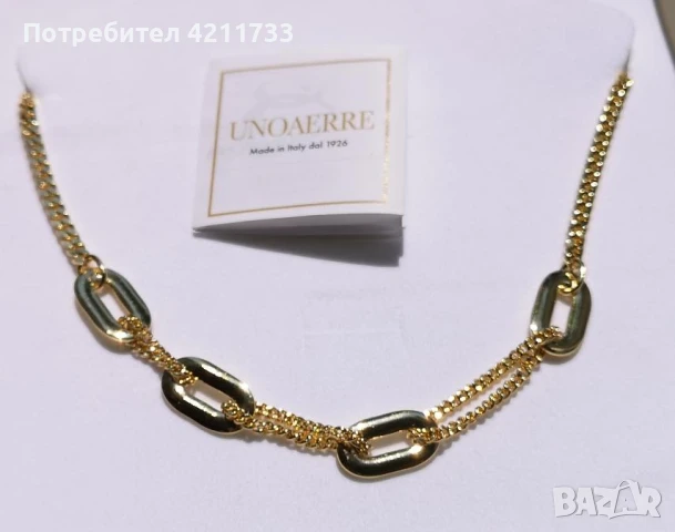 дизайнерски италиянски ПОЗЛАТЕН гердан колие НОВО, снимка 7 - Колиета, медальони, синджири - 50726562