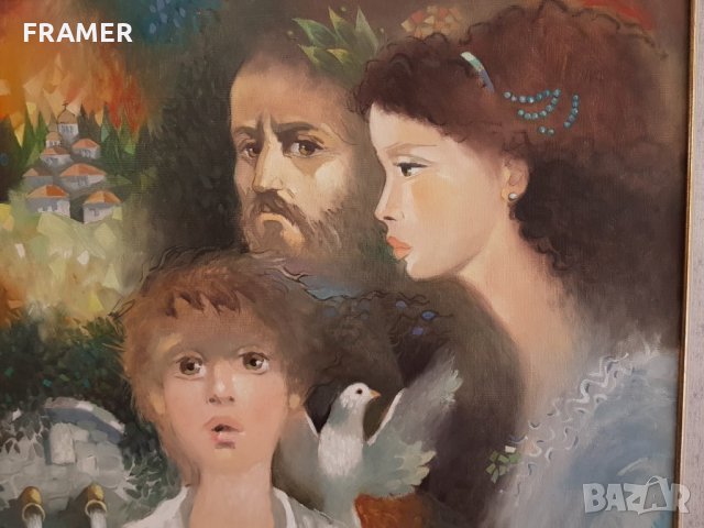 Сули Сеферов -Семейство 2001 година Картина с маслени бои, снимка 3 - Картини - 28604072