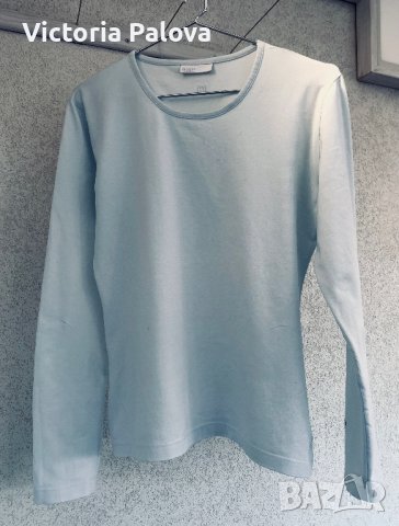 Небесносиня блуза/топ CLOSED лукс, снимка 3 - Блузи с дълъг ръкав и пуловери - 40511455