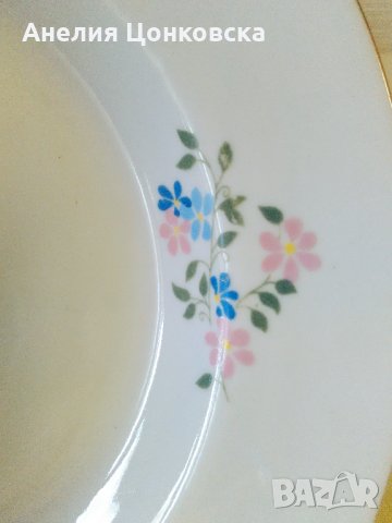  Големи чинии цветя,златен кант, снимка 5 - Чинии - 27018109