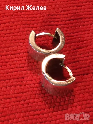 ЕЛЕГАНТНИ АНГЛИЙСКИ Тип ЗАКОПЧАВАНЕ СРЕБЪРНИ ОБЕЦИ СРЕБРО 925 МАЙСТОРСКА ВИНТИДЖ ИЗРАБОТКА 38695, снимка 9 - Обеци - 49600690