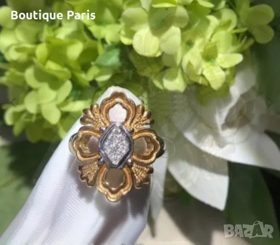 Buccellati пръстен с мойсанит, снимка 2 - Пръстени - 50048669