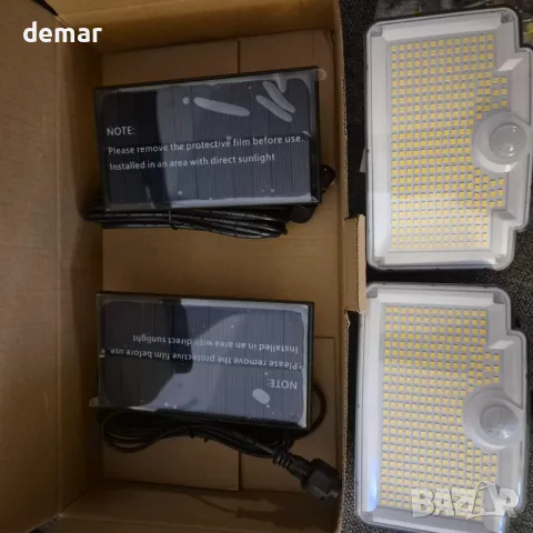 nipify 2 броя LED соларни охранителни лампи, сензор за движение, 3 режима, IP65, снимка 8 - Соларни лампи - 49116234