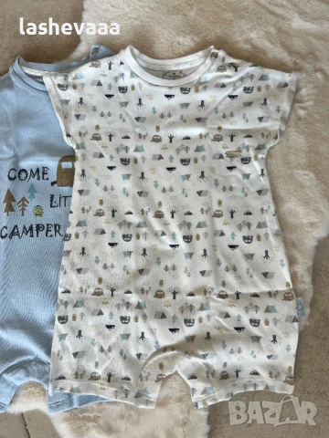 Комплект гащеризони/ромпъри синьо, снимка 3 - Комплекти за бебе - 51116704