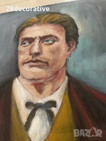 Картина Венелин Петров - “ Портрет на Васил Левски” масло върху платно, снимка 3 - Картини - 48098543