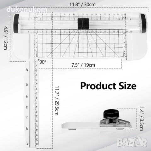 A5 мини гилотина за хартия – прецизен и безопасен ротационен нож за снимки, картички и хоби проекти, снимка 2 - Други - 52623943