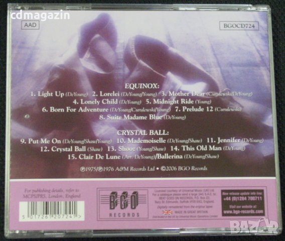 Компакт дискове CD Styx ‎– Equinox/Crystal Ball, снимка 2 - CD дискове - 35272352