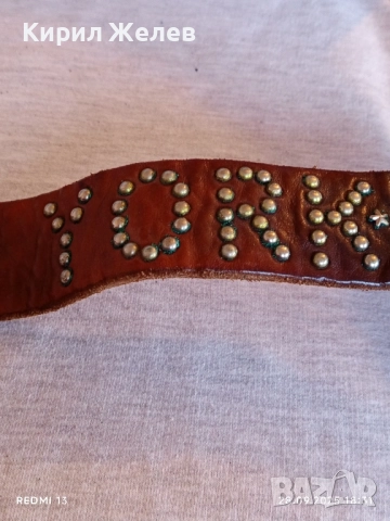 Марков кожен колан Арт с капси и кристали NEW YORK 26519, снимка 7 - Колани - 51869461