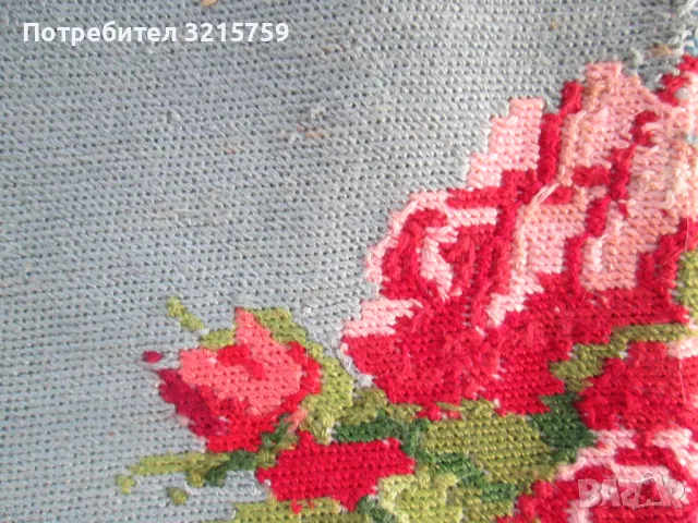 Ръчно шит Гоблен рози 27х18см., снимка 5 - Гоблени - 50303364