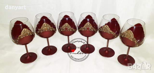 Комплект 6 чаши за вино "Винтидж", снимка 3 - Чаши - 33592670