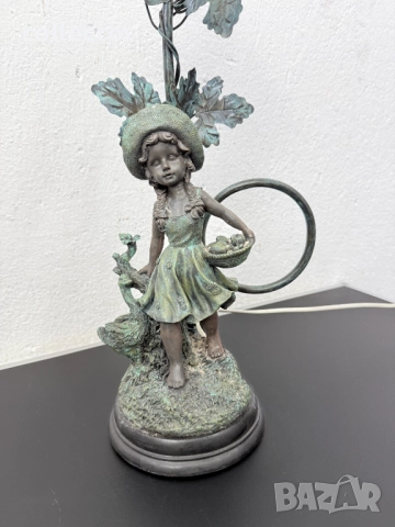 Винтидж фигурална лампа / момиче. №7768, снимка 4 - Антикварни и старинни предмети - 52838672