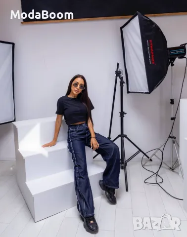 Стилни сиви дамски дънки , снимка 6 - Дънки - 47531370