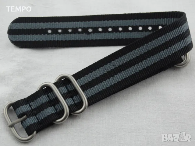КАИШКА ZULU- ЧЕРЕН / СИВ -18мм + ПОДАРЪК, снимка 7 - Каишки за часовници - 48202625