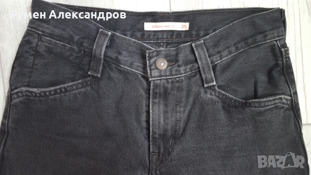 Черни дамски дънки Levi Strauss '94 Baggy Wide Leg W25 L33, снимка 7 - Дънки - 52043760