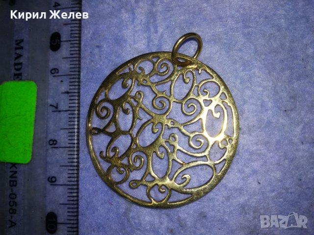 ВЕЛИКОЛЕПЕН СРЕБЪРЕН с ДЕБЕЛА РЕАЛНА ПОЗЛАТА ФЛОРАЛЕН АРТ МЕДАЛЬОН СРЕБРО 925 АЖУРНА ИЗРАБОТКА 27628, снимка 3 - Колиета, медальони, синджири - 40575467