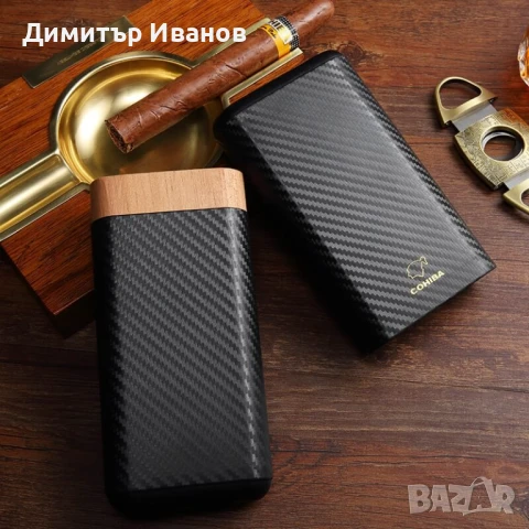 Cohiba кедров калъф със карбоново покритие за 3 пури, снимка 2 - Други - 50997768