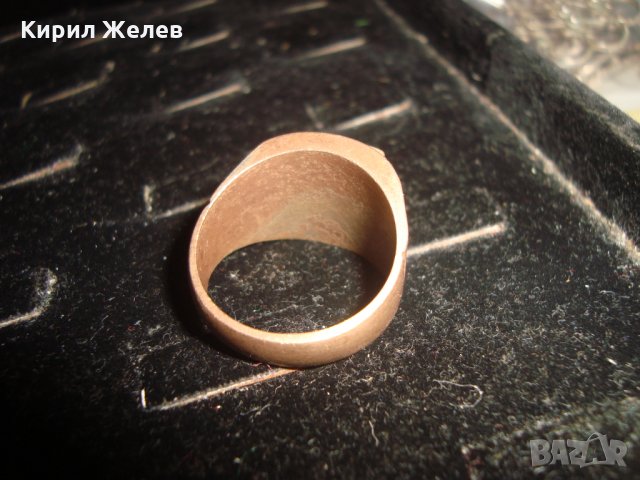 СТАР БРОНЗОВ РЪЧНО ОРНАМЕНТИРАН МАСИВЕН КЛАСИЧЕСКИ ПРЪСТЕН 22202, снимка 6 - Антикварни и старинни предмети - 33134611