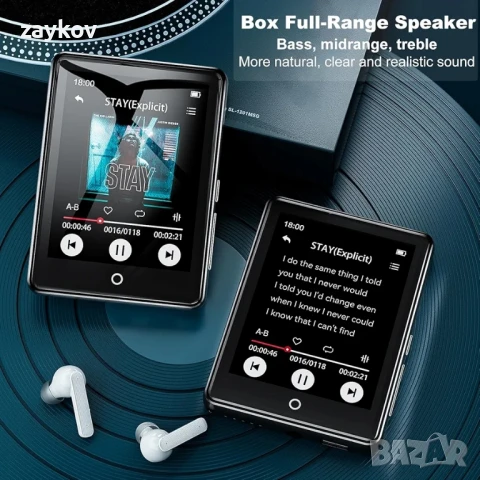 MUZXQII 64GB MP3 плейър Bluetooth 5.3, 2.8-инчов сензорен екран, преносим HiFi, снимка 5 - MP3 и MP4 плеъри - 51252737
