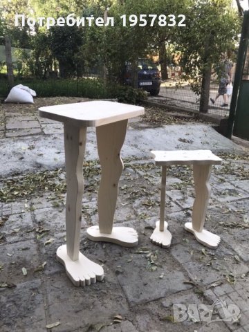Дизайнерска декоративна дървена маса със стъпала ръчна изработка