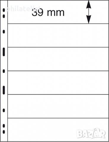 Lindner Uniplate листа за пощенски марки с 6 реда черни