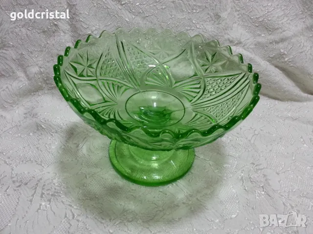 Стъклена фруктиера цветно стъкло , снимка 2 - Антикварни и старинни предмети - 39732616