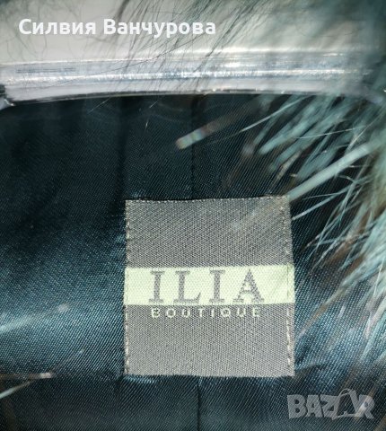 Чисто ново кашмирено палто с лисица в тюркоазен цвят, снимка 3 - Палта, манта - 38909408