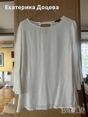  Бяла блуза Масимо Дути, снимка 4 - Блузи с дълъг ръкав и пуловери - 52438416